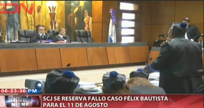 SCJ reserva fallo caso Félix Bautista para el 11 de Agosto