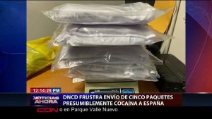 DNCD frustra envío de cinco paquetes presumiblemente cocaína a España